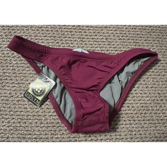 Jolyn Bikini Swim Bottom Europe Style Red (Cabernet) Large New‎ With Tags - Picture 1 of 8